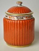 Dahl Jensen lidded jar in craquelle, 225/666, 20th century. Copenhagen, Denmark. Hand-painted ...