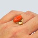 A coral ring in 14k gold