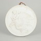Royal Copenhagen biscuit relief after Thorvaldsen, wall plaque.Circular wall plaque in white ...
