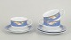 Royal Copenhagen Blue Magnolia, set of three teacups with matching saucers.Elegant porcelain ...
