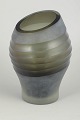 Carlo Scarpa (attributed) for Venini, vase.Sculptural mouth-blown glass vase with a frosted ...