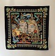 Hermès: Black silk scarf with 'Tresors Du Nil' motif.
