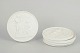 Bing & Grøndahl, set of five biscuit wall plaques after Thorvaldsen.White unglazed porcelain ...
