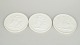Royal Copenhagen, set of three biscuit wall plaques after Thorvaldsen.White unglazed porcelain ...