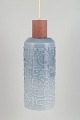 Jan Johansson for Orrefors, ceiling lamp.Cylindrical ceiling lamp in moulded glass with relief ...