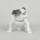 European porcelain figurine, French bulldog.Naturalistically modelled porcelain figure of a ...