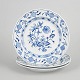 Meissen Blue Onion, set of three dinner plates.Set of three classic porcelain dinner plates ...
