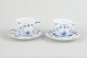 Royal Copenhagen Blue Fluted Plain two coffee cups with saucers.Two coffee cups with matching ...