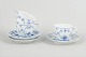 Royal Copenhagen Blue Fluted Plain coffee cups with saucers, set of three.Coffee cups with ...