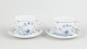 Royal Copenhagen Blue Fluted Plain breakfast cups with saucers, pair.Breakfast cups with ...