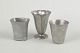 Just Andersen, set of three small vases in pewter.Three small vases in pewter, executed in ...