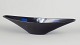 Rörstrand, large bowl.Elongated bowl in glazed ceramic with a dark, nearly black glaze and a ...