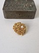 Flora Danica parsley brooch in gold-plated sterling ...