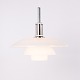 PH 4½-4 Pendant in White Opal Glass and Chrome, Poul Henningsen for Louis Poulsen