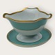 Bing & Grondahl, Form 643 with wide turquoise decoration and gold rim, Sauce bowl, 10.5cm high, ...
