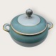 Bing & Grondahl, Form 643 with wide turquoise decoration and gold rim, Tureen, #5, height 17cm, ...