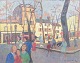 Georges Joubin, oil on canvas, listed French visual artist.Depiction of Place du Tertre in ...