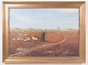Albert Petersen, “Dyrene tages hjem”, oil on canvas, listed Danish artist.Naturalistic ...