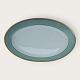 Bing & Grondahl, Form 643 with wide turquoise decoration and gold rim, Serving dish, 33.5x23cm, ...