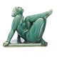 Jesn Jacob Bregnø, 1877-1976, Art Deco stoneware figurineSigned JBH. 13cm. D: 17cm. W: 15cm