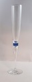 Attica, Royal Copenhagen with blue deco. Design Anja Kjär. Champagne glass. Height 29 cm.