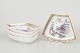 Rörstrand Japan, set of four dishes.Decorative square faience dishes with polychrome ...