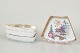 Rörstrand Japan, set of four dishes.Decorative square faience dishes with polychrome ...