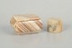 Italian alabaster, boxes from the 1940s.Two decorative boxes in polished alabaster with ...