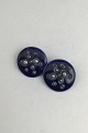 Royal Copenhagen / A Michelsen Porcelain / Sterling Silver Earrings (Clips)Measures Diam 3 cm ...