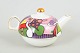 Picasso teapot.Porcelain teapot with lid, marked Picasso. Rounded form with colourful ...