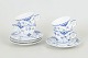 Royal Copenhagen Blue Fluted Half Lace, set of four coffee cups with saucers.Hand-painted ...