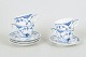 Royal Copenhagen Blue Fluted Half Lace, set of four coffee cups with saucers.Hand-painted ...