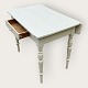 Older white table with drawer and small flap, Dimensions: HxLxW 75x95x60 (74)cm *Nice patinated ...