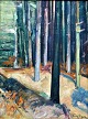 Berg, August Munthe (1858 - 1946) Norway: Forest. Oil on canvas. Signed. H: 68 cm. W: 52 ...