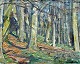Holbak, Niels (1884 - 1954) Denmark: Forest. Oil on canvas. Signed. H: 33 cm. W: 41 cm.Framed: ...
