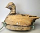 Decoy duck in wood and cork, approx. 1900. Denmark. Earlier with painting. With lead weights as ...