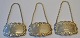 Silver wine signs, 19th century England. Signs for Rum, Sherry and Cognac. Stamped. With chain ...
