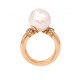 Benny Holmsted, Copenhagen, 1989-2001, 14kt gold ring with a pearl. Ringsize: 50