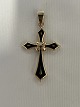 Cross with black enamel Pendant in 14 caratsStamp: 585.
