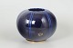 Rörstrand vase.Spherical porcelain vase with a deep cobalt blue glaze, decorated with vertical ...