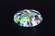 Murano millefiori glass paperweight.Low, rounded paperweight in clear glass with embedded ...