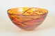 Olle Brozén for Kosta Boda, large art glass bowl.Large hand-blown glass bowl with warm colour ...