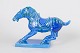 Aldo Londi for Bitossi, large azure blue horse sculpture.