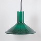 Holmegaard pendant lamp.Elegant cone-shaped pendant lamp in green mouth-blown glass with ...