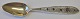 Unknown silversmith (19th century): Silver spoon with filigree and 12 glass beads. Stamped with ...
