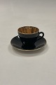 Aluminia Confetti Black Sugar Bowl with GoldMeasures 7cm / 2.76 inch