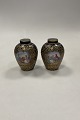 Pair of French Vases handpainted with gold decoration Sevres StyleMeasures 11cm / 4.33 inch