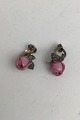 RCP Sterling Silver / Porcelain Ear Rings (Pink) (Clips) Measures 0.8 cm (0.31 oz) Combined ...