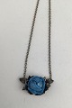 RCP Sterling Silver Necklace with Porcelain Pendant (Blue)