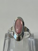 Silver Ladies Ring with Pink StoneSize 58